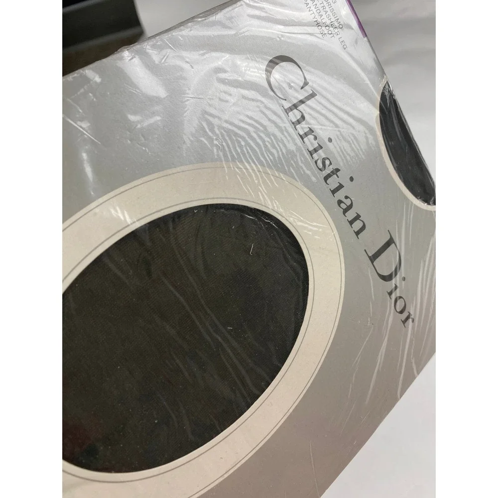 Christian Dior Diorissimo Ultrasheer Sandalfoot Pantyhose Black Size 1 Vintage